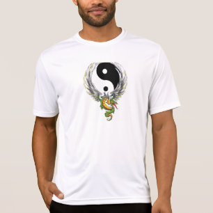 Camiseta T-shirt do dragão de Yin Yang