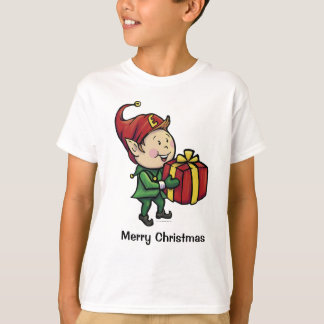 Camiseta T-shirt do duende do Natal dos meninos