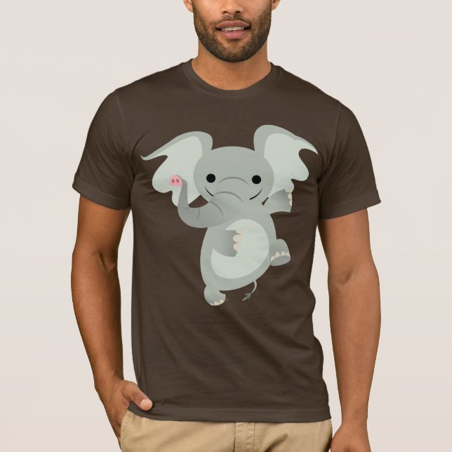 Camiseta T-shirt do elefante dos desenhos animados da dança (Frente)