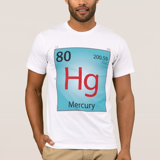 Camiseta T-shirt do elemento de Mercury (hectograma) - (Frente)