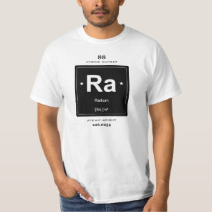 Camiseta T-shirt do elemento químico do rádio com crachá