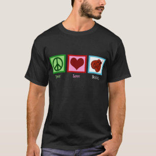 Camiseta T-shirt do encaixotamento do amor da paz