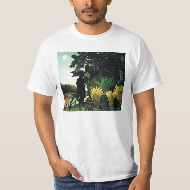 Camiseta T-shirt do encantador de cobra de Henri Rousseau (Frente)