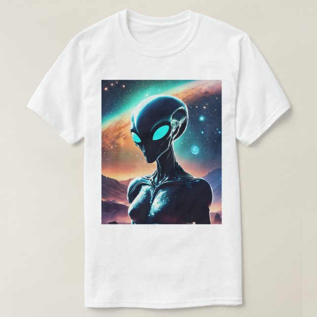 Camiseta T-Shirt do Encontro de Alienígenas Cósmicas (Frente do Design)