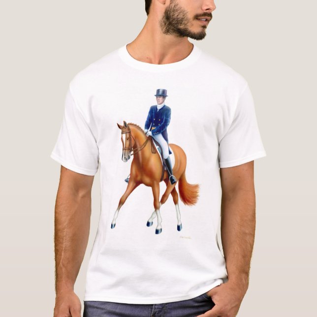 Camiseta T-shirt do Equestrian da passagem do adestramento (Frente)