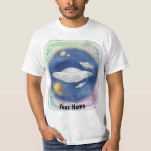 Camiseta T-Shirt do Espaçamento de Alienígena Personalizado
