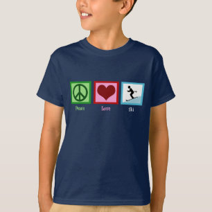 Camiseta T-shirt do esqui do amor da paz