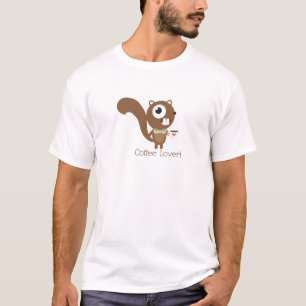 Camiseta T-shirt do esquilo do amante do café