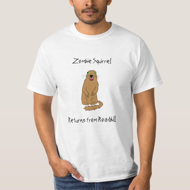 Camiseta T-shirt do esquilo do zombi (Frente)