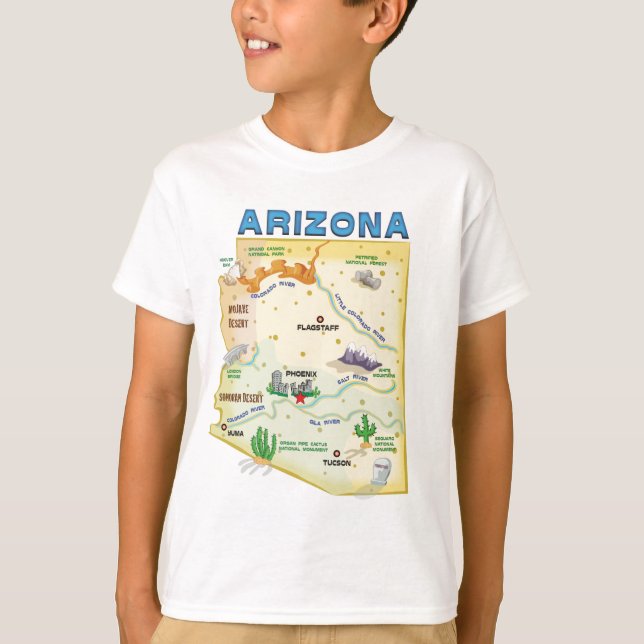 Camiseta T-shirt do estado da arizona (Frente)