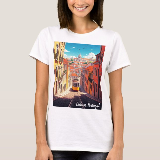 Camiseta T-Shirt do Estilo Anime de Lisboa Portugal (Frente)