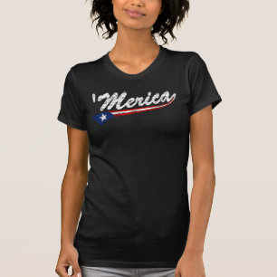 Camiseta 'T-shirt do estilo da bandeira de Merica E.U.