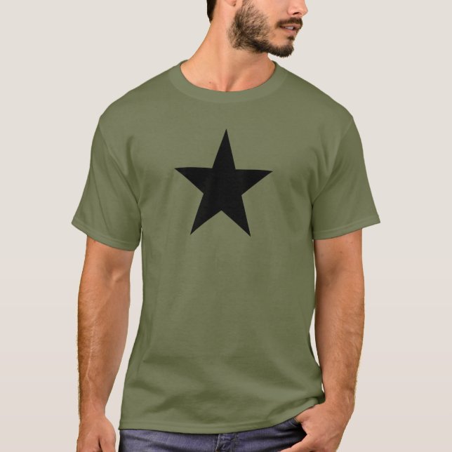 Camiseta T-Shirt do Exército Verde da Estrela Negra (Frente)