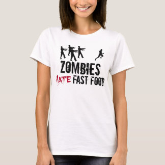 Camiseta T-shirt do fast food do ódio dos zombis das