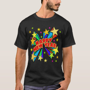 Camiseta T-shirt do feliz ano novo, canecas de cerveja da