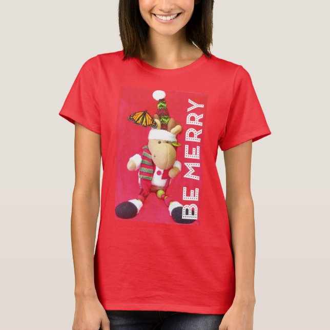 Camiseta T-shirt do feriado da FELIZ para mulheres (Frente)