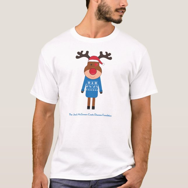 Camiseta T-shirt do feriado da rena para a doença dos (Frente)
