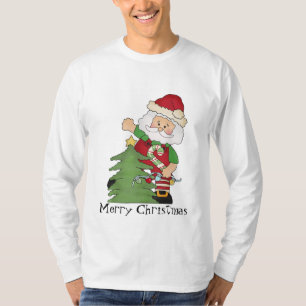 Camiseta T-shirt do feriado do papai noel do Natal dos