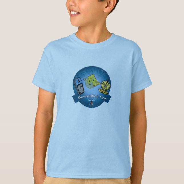 Camiseta T-shirt do filho de Geocaching (Frente)
