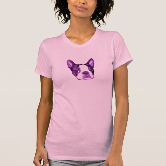 Camiseta T-shirt do filhote de cachorro de Boston Terrier (Frente)