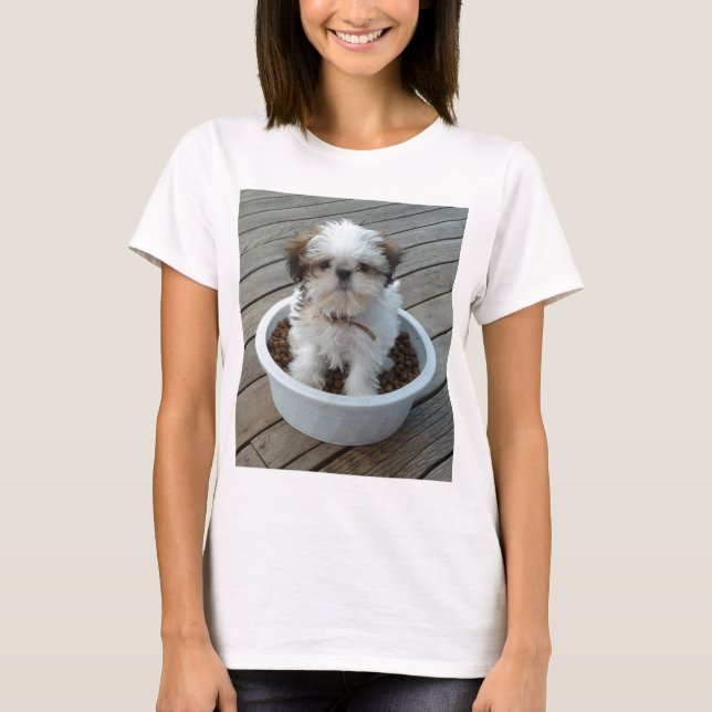Camiseta T-shirt do filhote de cachorro de Shih Tzu (Frente)