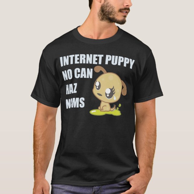 Camiseta T-shirt do filhote de cachorro do Internet (Frente)