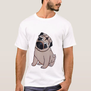 Camiseta T-shirt do filhote de cachorro do Pug da jovem