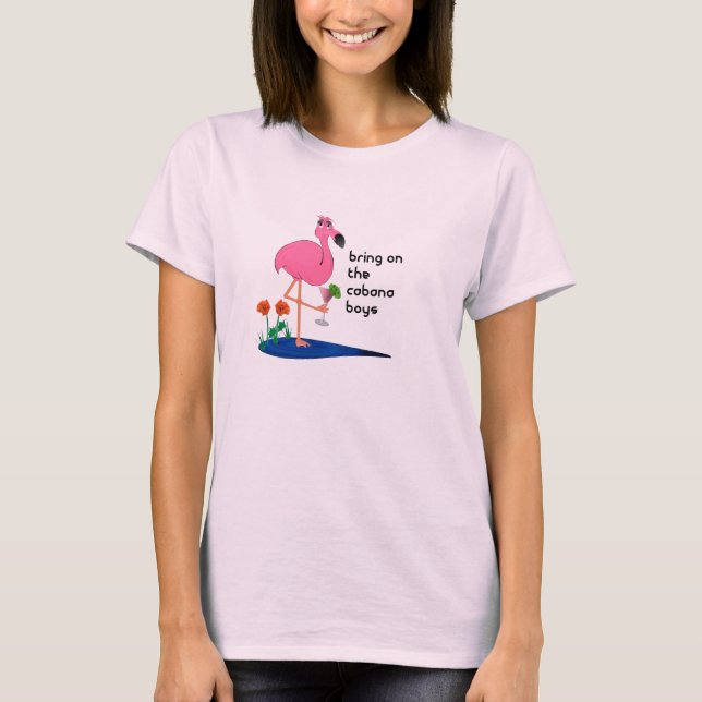 Camiseta T-shirt do flamingo (Frente)