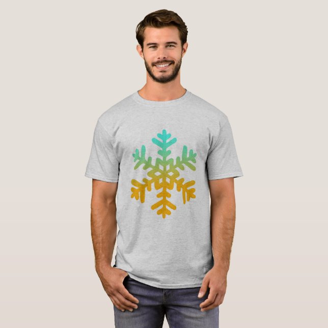 Camiseta T-shirt do Floco de Neve Laranja Blue Geay (Frente Completa)