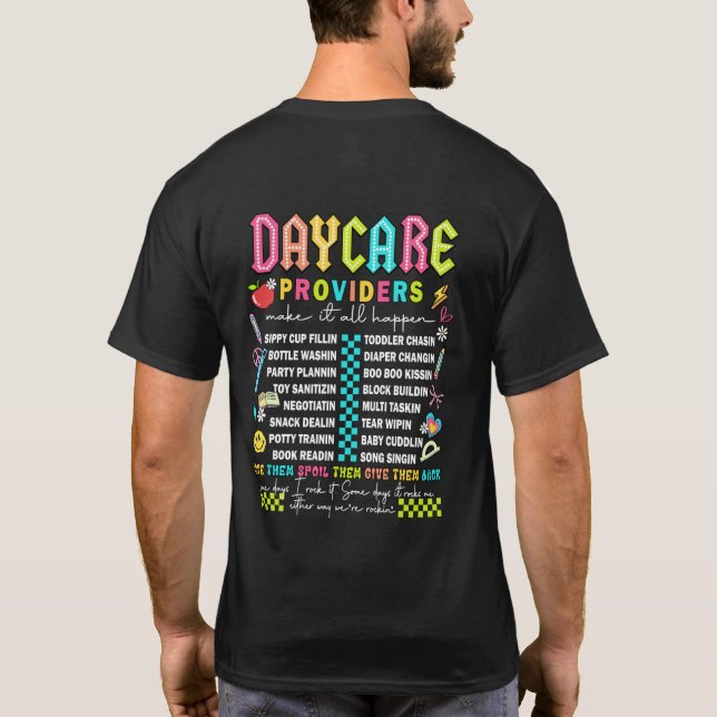 Camiseta T-Shirt do Fornecedor de Cuidados de Dia (Verso)