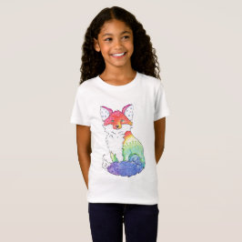 Camiseta T-shirt do Fox do arco-íris das meninas