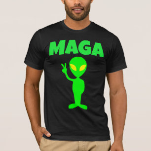 CAMISETA T-SHIRT DO FUNDO DE PAZ DA ALIENÍGENA MAGA TRUMP