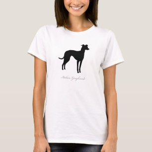 Camiseta T-shirt do galgo italiano (silhueta preta)