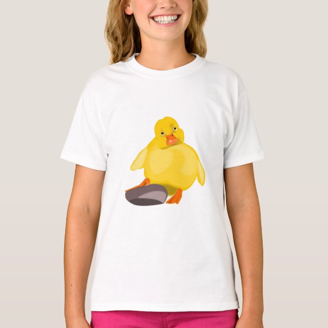 Camiseta T-Shirt do Garoto de Pato Amarelo (Frente)