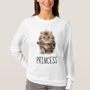 Camiseta T-shirt do GATINHO do CAT da PRINCESA senhoras