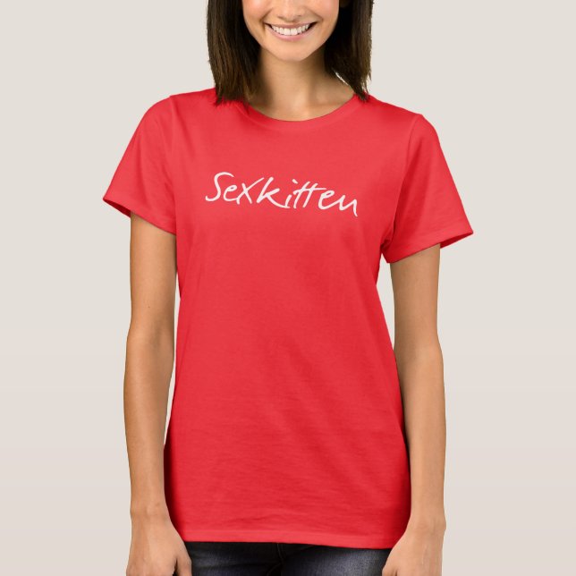 Camiseta T-shirt do gatinho do sexo (Frente)
