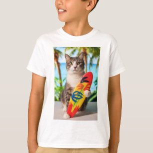 Camiseta T-shirt do Gatinho para cima do surf