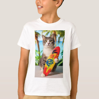 Camiseta T-shirt do Gatinho para cima do surf