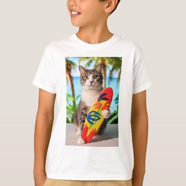 Camiseta T-shirt do Gatinho para cima do surf (Frente)