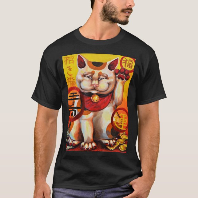 Camiseta "T-shirt do gato afortunado" (Frente)