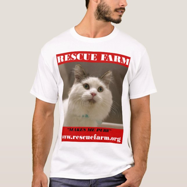 Camiseta T-shirt do gato da fazenda do salvamento (Frente)