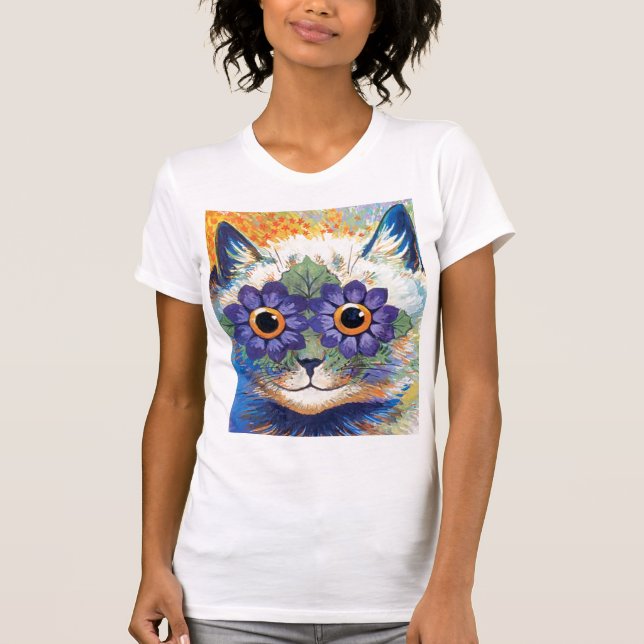 Camiseta T-shirt do gato da flor (Frente)