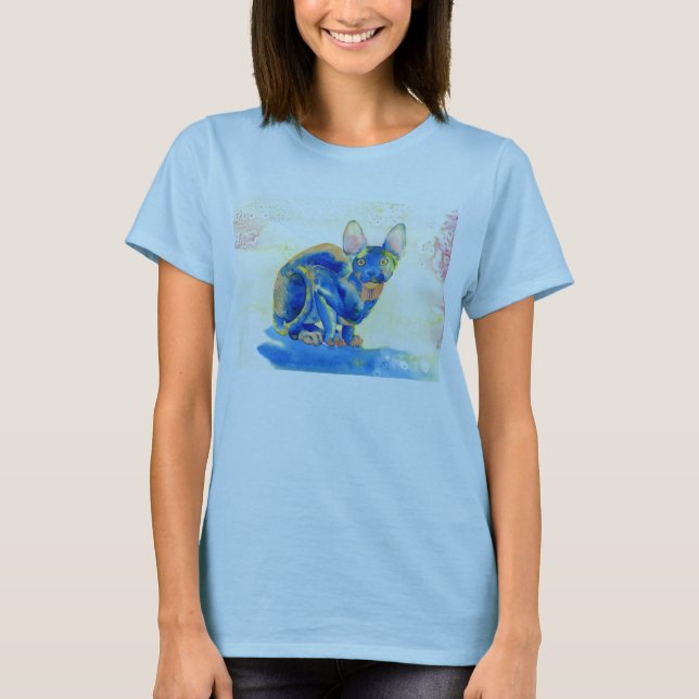 Camiseta T-shirt do gato de Sphynx (Frente)