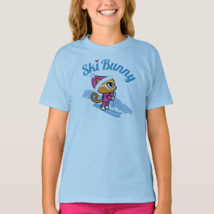 Camiseta T-shirt do gato do esqui do coelho do esqui por