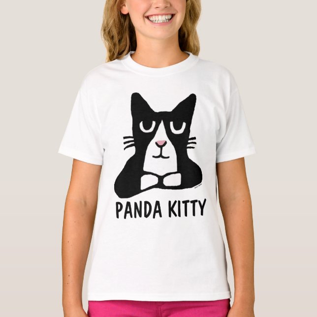 Camiseta T-shirt do gato do GATINHO da PANDA (Frente)