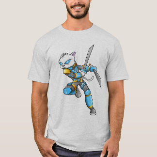 Camiseta T-shirt do gato do guerreiro de Ninja