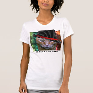 Camiseta T-shirt do gato do hip-hop, gatos que vestem
