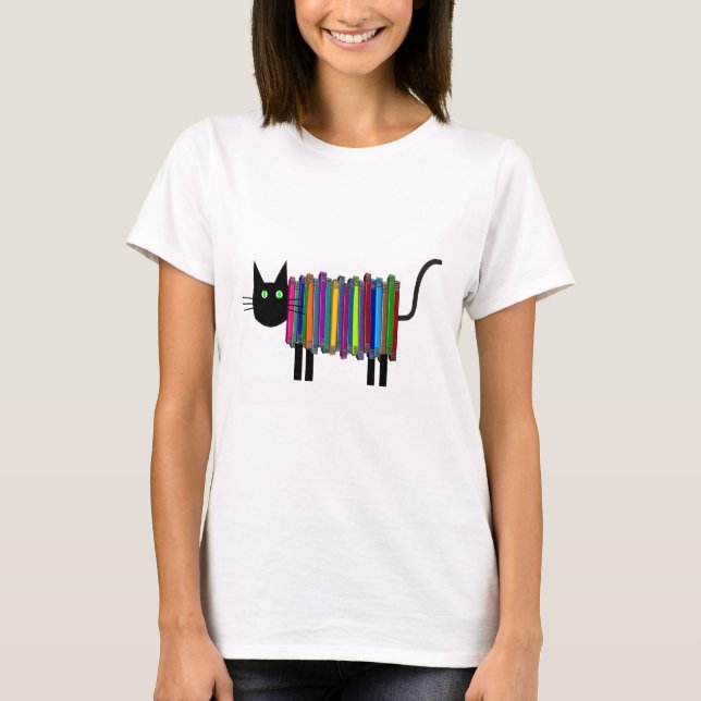 Camiseta T-shirt do gato do livro (Frente)