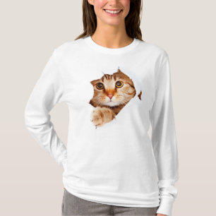 Camiseta T-shirt do gato do peekaboo