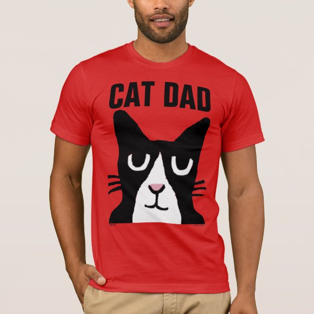Camiseta T-shirt do gato do smoking do PAI do CAT, gatinho (Frente)